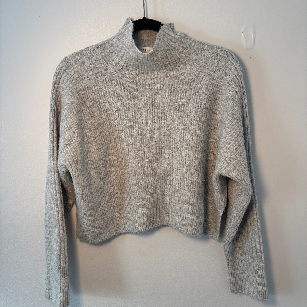 Topshop Grey Cropped Sweater